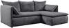 Vente-unique - TEODORA Sofa SamtStoff Blau - B 166 cm x H 91 cm x L 230 cm Bild 3