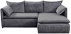 Vente-unique - TEODORA Sofa SamtStoff Blau - B 166 cm x H 91 cm x L 230 cm Bild 2