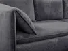 Vente-unique - TEODORA Sofa SamtStoff Blau - B 166 cm x H 91 cm x L 230 cm Bild 5