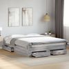 vidaXL Bettgestell mit Schubladen Grau Sonoma 140x200 cm Holzwerkstoff 3280389 Bild 1