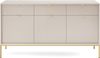Selsey 'Vellore' Sideboard 3-türig, greige mit goldfarbenem Gestell, ca. 83 x 154 x 39 cm Bild 5