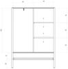 Dielenschrank Flurschrank SAGA Eiche massiv 108x150x46 cm Bild 3