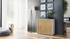 Vladon Sideboard Ben, Kommode mit 2 Türen und 2 Schubladen, Weiß matt/Eiche Natur (79 x 74 x 36 cm) Bild 2