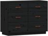 Sideboard Schwarz 100 x 40 x 75 cm Massivholz Kiefer [820146] Bild 2