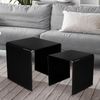 2er Set Beistelltisch, Glas, schwarz, H 39-42 cm Bild 4