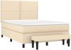 vidaXL Boxspringbett mit Matratze Stoff Creme 140x200 cm, Härtegrad: H2 [3136522] Bild 3