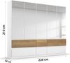 rauch Kleiderschrank; Drehtürenschrank WINNIPEG, 5-türig, 5 Spiegeltüren, 6 Schubkästen, Alpinweiß/Eiche Halifax, 226x210x56xcm Bild 4