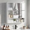 COSTWAY Spiegelschrank Badezimmer mit Spiegeltür & 3 offenen Regalen Hängeschrank Bild 2