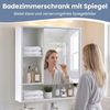 COSTWAY Spiegelschrank Badezimmer mit Spiegeltür & 3 offenen Regalen Hängeschrank Bild 4