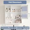 COSTWAY Spiegelschrank Badezimmer mit Spiegeltür & 3 offenen Regalen Hängeschrank Bild 3