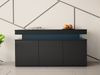 Mirjan24 '3D 160 Serkuzo' Kommode, Laminatplatte/MDF Schwarz / Schwarz Hochglanz, 83 x 39 x 160 cm Bild 2