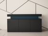 Mirjan24 '3D 160 Serkuzo' Kommode, Laminatplatte/MDF Schwarz / Schwarz Hochglanz, 83 x 39 x 160 cm Bild 3