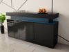 Mirjan24 '3D 160 Serkuzo' Kommode, Laminatplatte/MDF Schwarz / Schwarz Hochglanz, 83 x 39 x 160 cm Bild 4