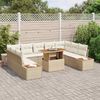 vidaXL Garten-Sofa-Set mit Speicher 10 pcs Beige Poly Rattan 3358840 Bild 3