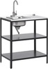 Outdoor-Küche 3er Set mit Spüle VILAMA Metall Schwarz Bild 4