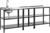 Outdoor-Küche 3er Set mit Spüle VILAMA Metall Schwarz Bild 1