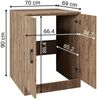 Roomart Waschmaschinenschrank - SERIE ATLANTIC-II- 70 cm breit – Badezimmer Waschmaschinen-Unterschrank – BHT 70×90×69 cm • Eiche Bild 5