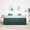 vidaXL Bettrahmen mit Matratze Dunkelgrün 200 x 200 cm Stoff 3399311 Bild 3