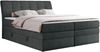 Boxspringbett, Stauraumbett, Bett mit Multipocket-Matratze und Topper - GOLD-10-KING - 200x200cm - Dunkelgrau Stoff - H4 Bild 3
