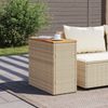 vidaXL Garten-Beistelltisch Holzplatte Beige 58x27,5x55 cm Poly Rattan 366072 Bild 3