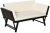 Outsunny Gartensofa Polyrattan Gartensofa 2 Sitzer, Gartenmöbel 1 Teile, für Garten, Balkon, Braun Bild 2