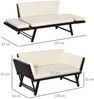 Outsunny Gartensofa Polyrattan Gartensofa 2 Sitzer, Gartenmöbel 1 Teile, für Garten, Balkon, Braun Bild 3