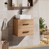UEV Unterschrank Waschbeckenunterschrank Hängeschrank Badezimmerschrank Wandschrank (Badezimmmer Schrank für Gäste WC) Soft-close Schubladen,Waschbeckenunterschrank mit 2 Schubladen Bild 2
