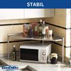 DanDiBo Eckregal Küche Arbeitsplatte Küchenregal 72x72 cm Mikrowellenregal Edelstahl 2 Stufig 96690 Mikrowellen Regal Ecke Bild 4