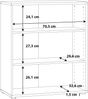 FORTE Tempra2 Regal, Holzwerkstoff, Weiß, 73,7 x 85,5 x 34,8 cm Bild 5