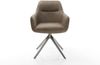 Drehstuhl Pejo-Flex Mikrofaser Taupe Vintage Kreuzgestell breit Graphit 360° drehbar Wippfunktion Taschenfederkern Bild 2