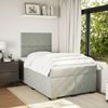 vidaXL Boxspringbett mit Matratze Hellgrau 120x200 cm Samt 3293182 Bild 4