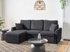 Eckschlafsofa 3-Sitzer NASSJO Kunstleinen Schwarz rechtsseitig Bild 3