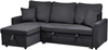 Eckschlafsofa 3-Sitzer NASSJO Kunstleinen Schwarz rechtsseitig Bild 4