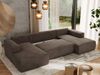 U-förmiges Ecksofa mit Schlaffunktion, Bettkasten und losen Kissen, zwei Armlehnen - TRENTINO U - Braun Velours Bild 4
