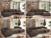 U-förmiges Ecksofa mit Schlaffunktion, Bettkasten und losen Kissen, zwei Armlehnen - TRENTINO U - Braun Velours Bild 2