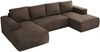 U-förmiges Ecksofa mit Schlaffunktion, Bettkasten und losen Kissen, zwei Armlehnen - TRENTINO U - Braun Velours Bild 5