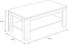 Couchtisch >TIZANO< Ablage, in Eiche Antik Dekor - 110x45x60cm (BxHxT) Bild 3