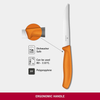 Victorinox, Swiss Classic, Profi Steak- und Pizzamesser, Extra Scharfe Klinge, Wellenschliff, 12 cm, Robuster Kunststoffgriff, Rostfreier Stahl, orange Bild 3