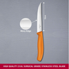Victorinox, Swiss Classic, Profi Steak- und Pizzamesser, Extra Scharfe Klinge, Wellenschliff, 12 cm, Robuster Kunststoffgriff, Rostfreier Stahl, orange Bild 2