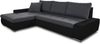 Ecksofa mit Schlaffunktion Faris - Couch mit Bettkasten, Big Sofa, Sofagarnitur, Couchgarniitur, Polsterecke (Schwarz + Dunkelgrau (Madryt 1100 + Inari 94), Ecksofa Links) Bild 2