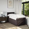 Boxspringbett mit Matratze, Stoff, Viereckige, grauer Fuß, Dunkelbraun, 90x190 cm, true Bild 4