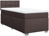 Boxspringbett mit Matratze, Stoff, Viereckige, grauer Fuß, Dunkelbraun, 90x190 cm, true Bild 3