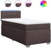 Boxspringbett mit Matratze, Stoff, Viereckige, grauer Fuß, Dunkelbraun, 90x190 cm, true Bild 2