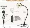MUPOO Klemmleuchten LED Schreibtischlampe,3 Farbtemperatur,Clip-on-Lampe,Leselampe Klemme, 10 Helligkeitseinstellungen, 40cm/70cm Lampenhöhe,Speicherfunktion,USB-Plug in Bild 3