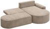 Ecksofa Schlafsofa Sofa VENEDIG Stoff Poso Beige Ottomane Rechts Bild 3