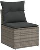 vidaXL 13-tlg. Garten-Sofagarnitur mit Kissen Grau Poly Rattan 3226459 Bild 3