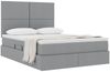 vidaXL Aufbewahrungsbett mit Matratze Hellgrau 140 x 190 cm Stoff 3371715 Bild 3