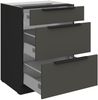Küchen Unterschrank 60 cm Küche ARIA Graphite ultra matt + Schwarz matt, hochwertige Fronten mit Anti Fingerprint Beschichtung, Soft-Close Küchenzeile Küchenblock Bild 3
