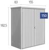 Biohort Geräteschrank Größe 150 lieferbar in 3 Farben silber-metallic Bild 2