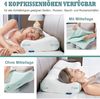 LAMB Höheneinstellbares Memory Foam Nackenstützkissen, Polyester, Weiß, 60x36 cm, 2 Stück Bild 3